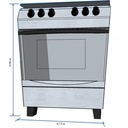 Cuisinière HERA PLUS 72X55 Cm (5 Foyers Gris)