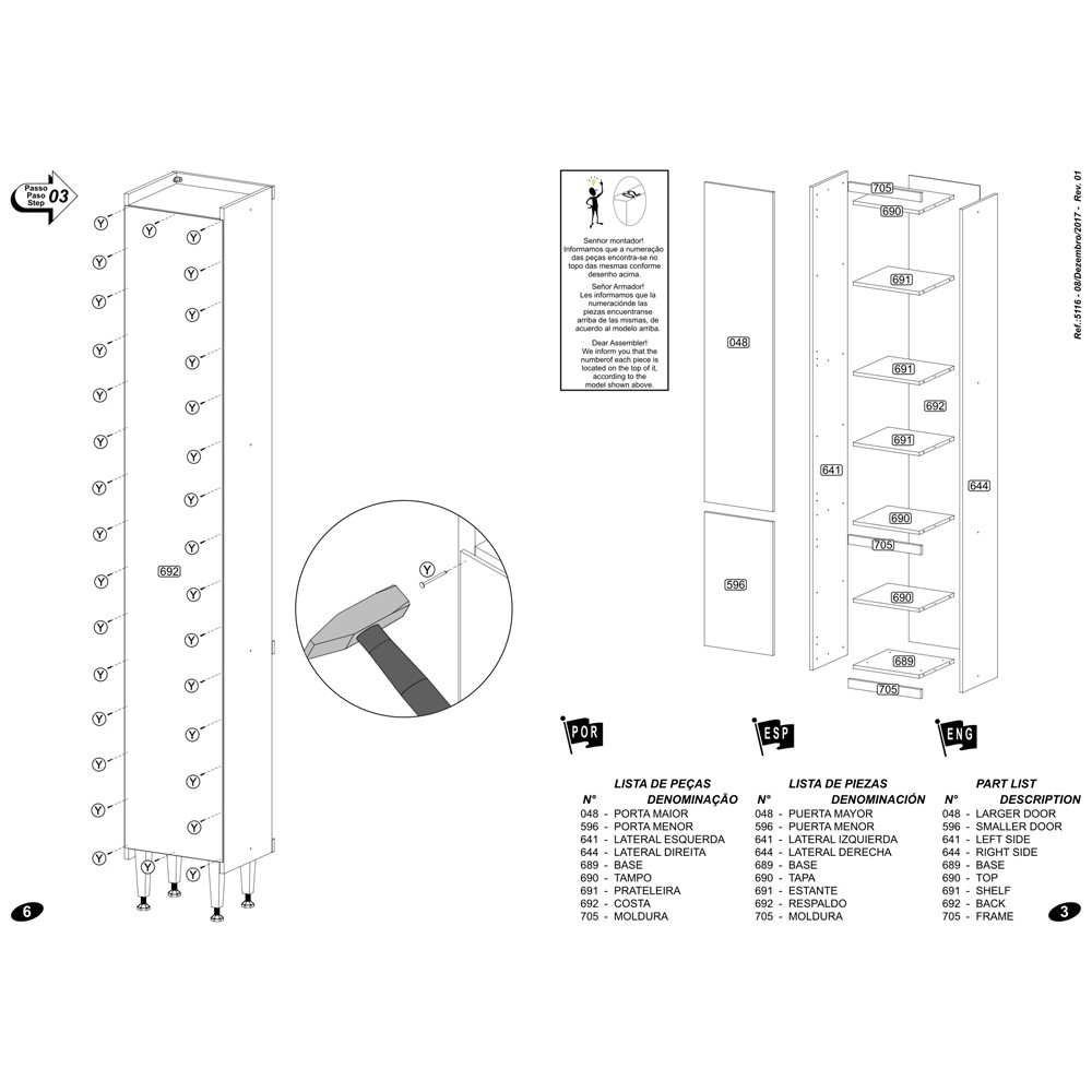 Meuble De Cuisine Armoire 1 Battant Fermé MC-5116/01