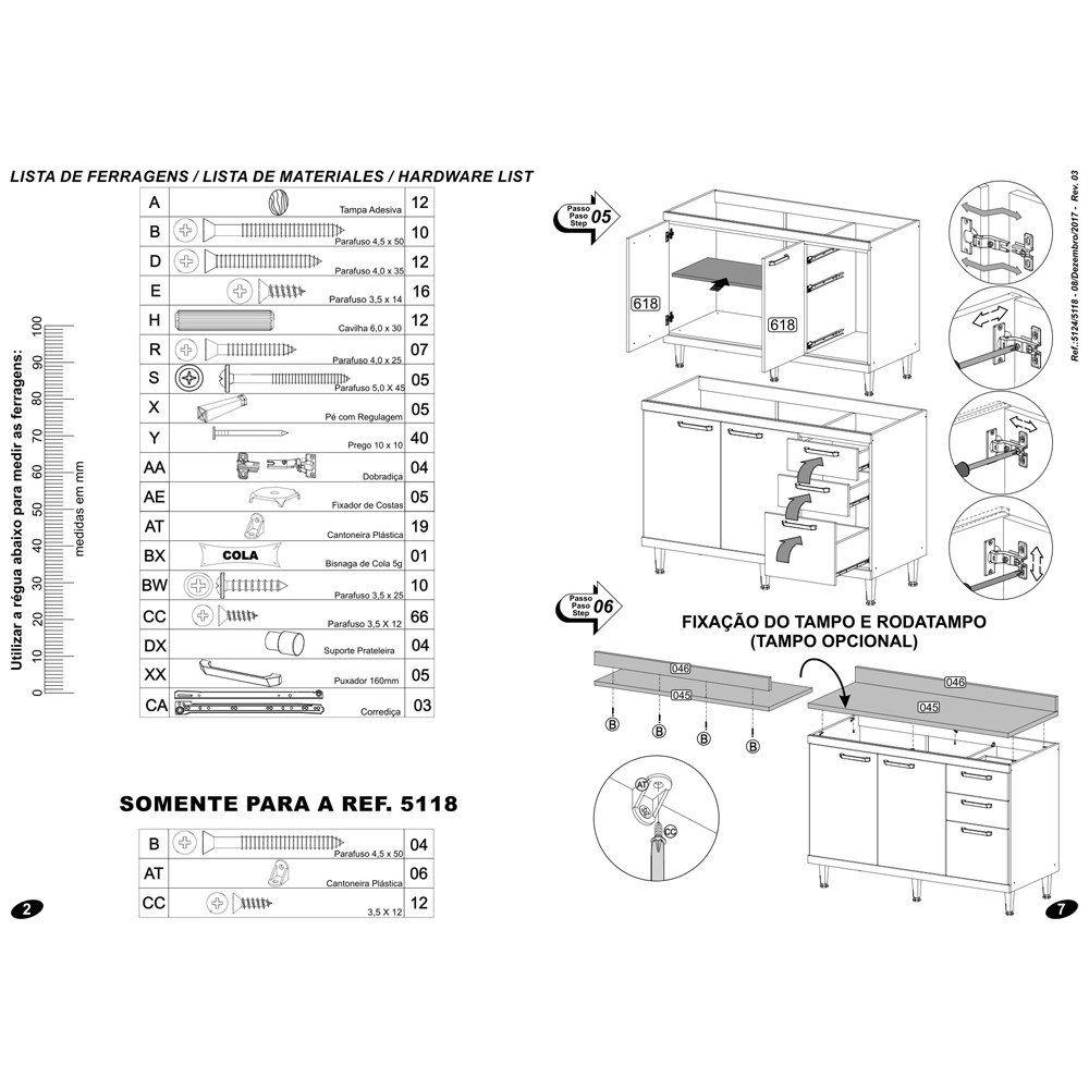 Meuble De Cuisine Armoire Paillasse 2 Battants + 3 Tiroirs MC-5118