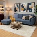 CANAPES MILLA 3P+STOOL en toile